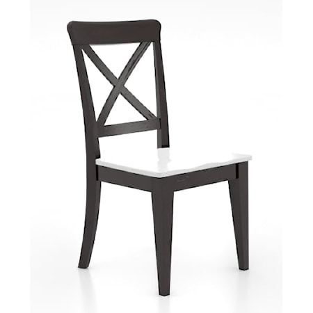 Industrial Dining Side Chair with Two-Tone Wood Design