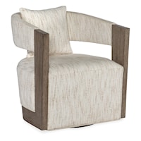 Contemporary Barrel Chair with Swivel Base