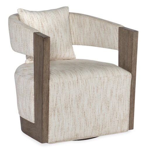 Contemporary Barrel Chair with Swivel Base