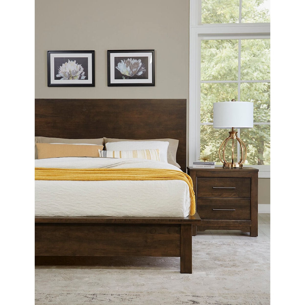 Vaughan Bassett Crafted Cherry - Dark King Terrace Bed