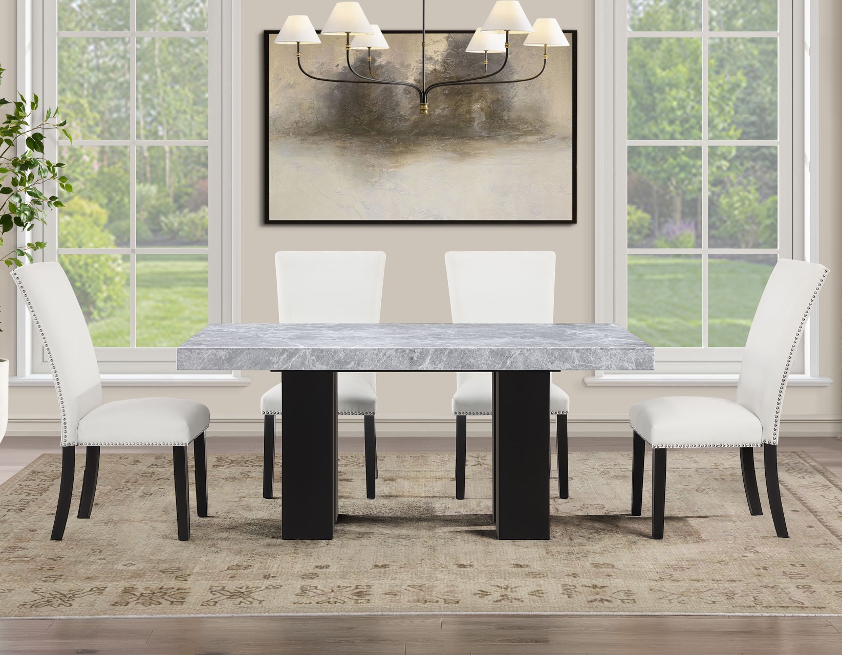 70" Rect. Marble-Top Dining Table