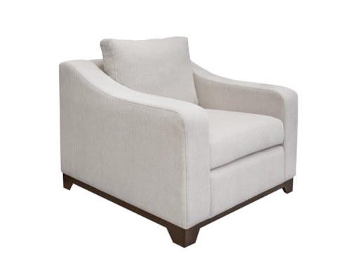 Transitional Armchair with Throw Pillow