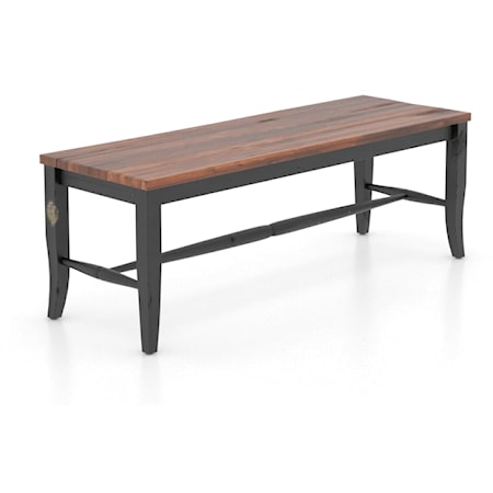 Farmhouse Two-Tone Dining Bench with Wooden Seat