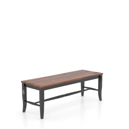 Farmhouse Two-Tone Dining Bench with Wooden Seat