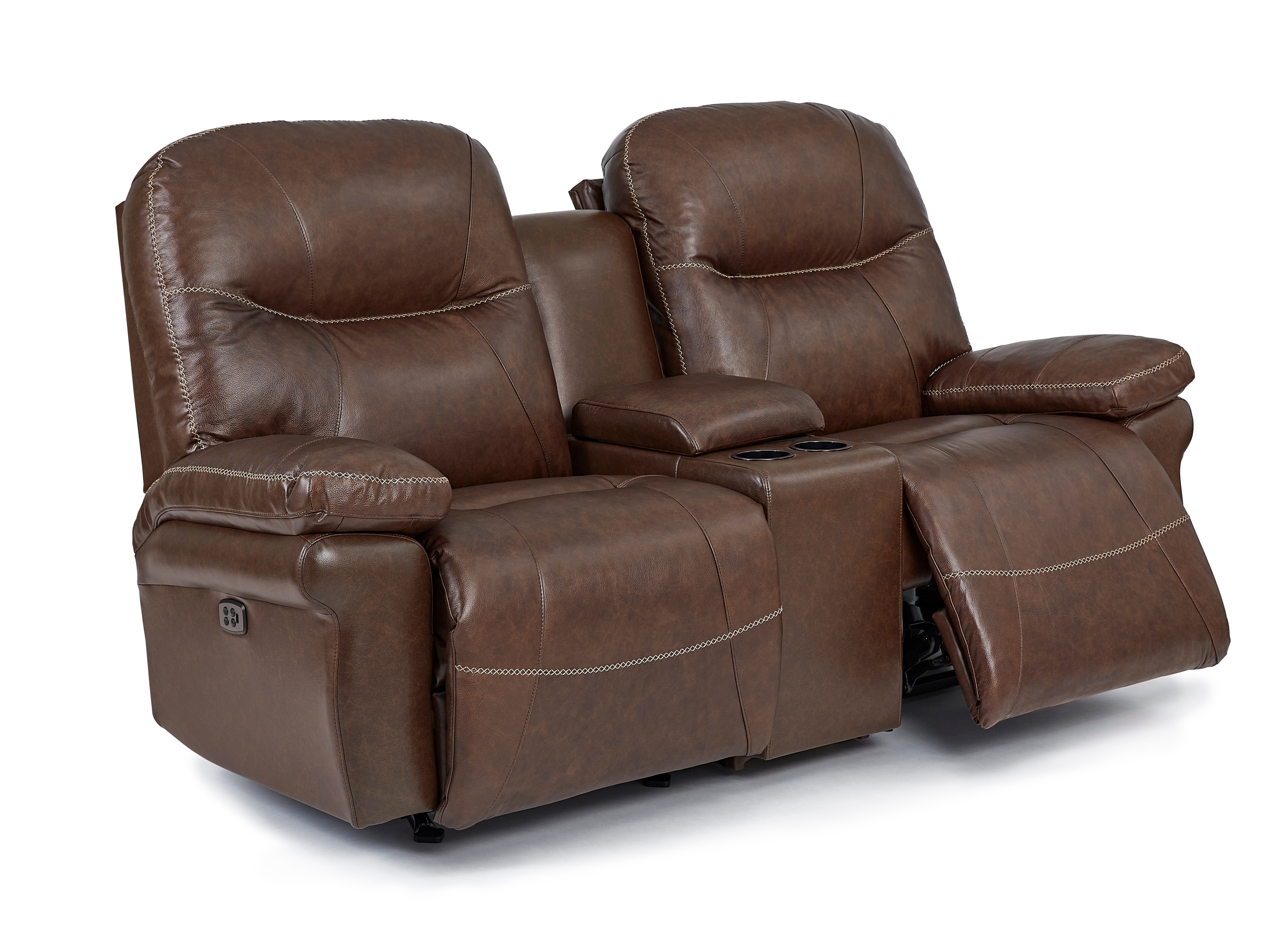 Best Home Furnishings Leya L670CQ7 78506L Casual Leather Power Console