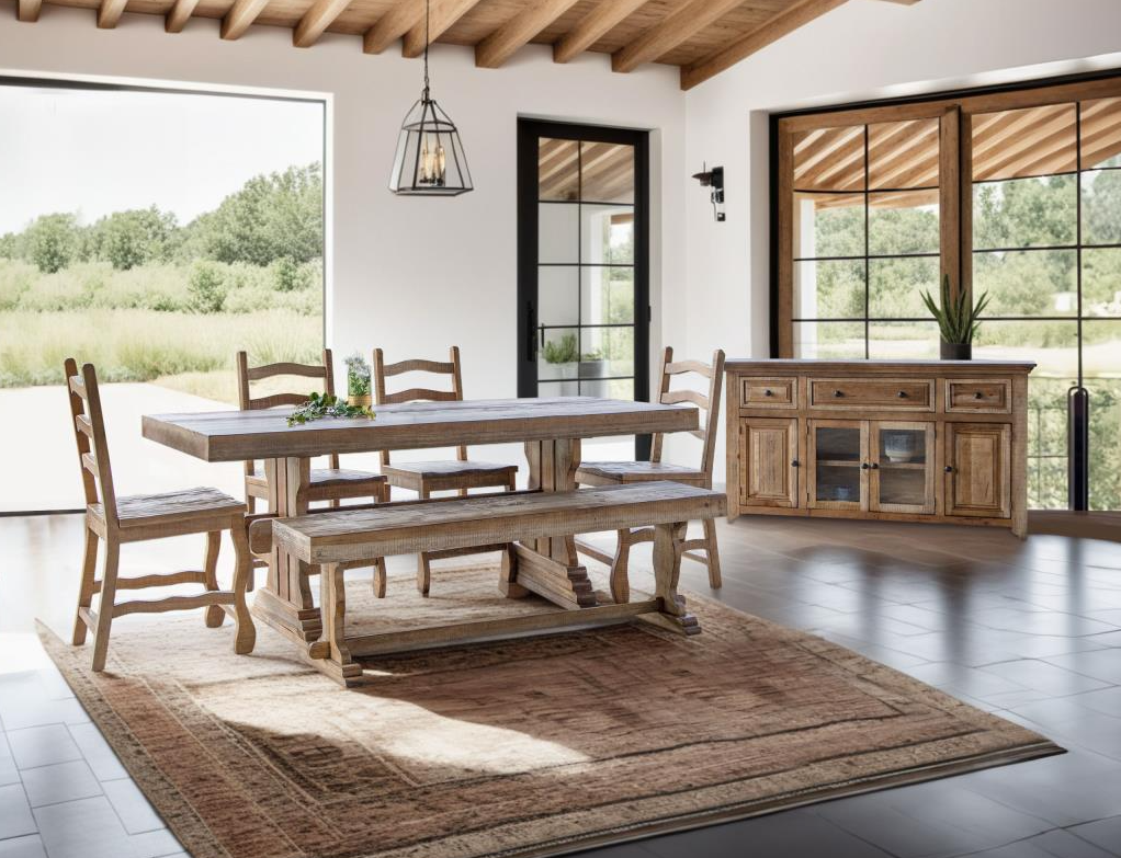 Counter Height Wooden Bench