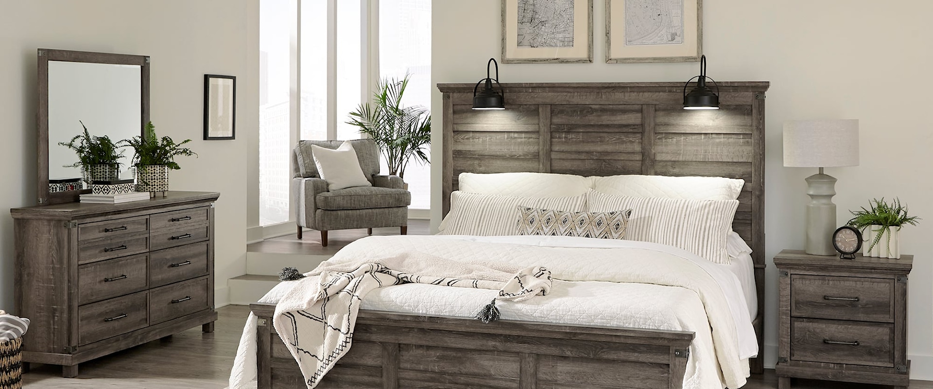 Modern Farmhouse 4-Piece Queen Bedroom Set