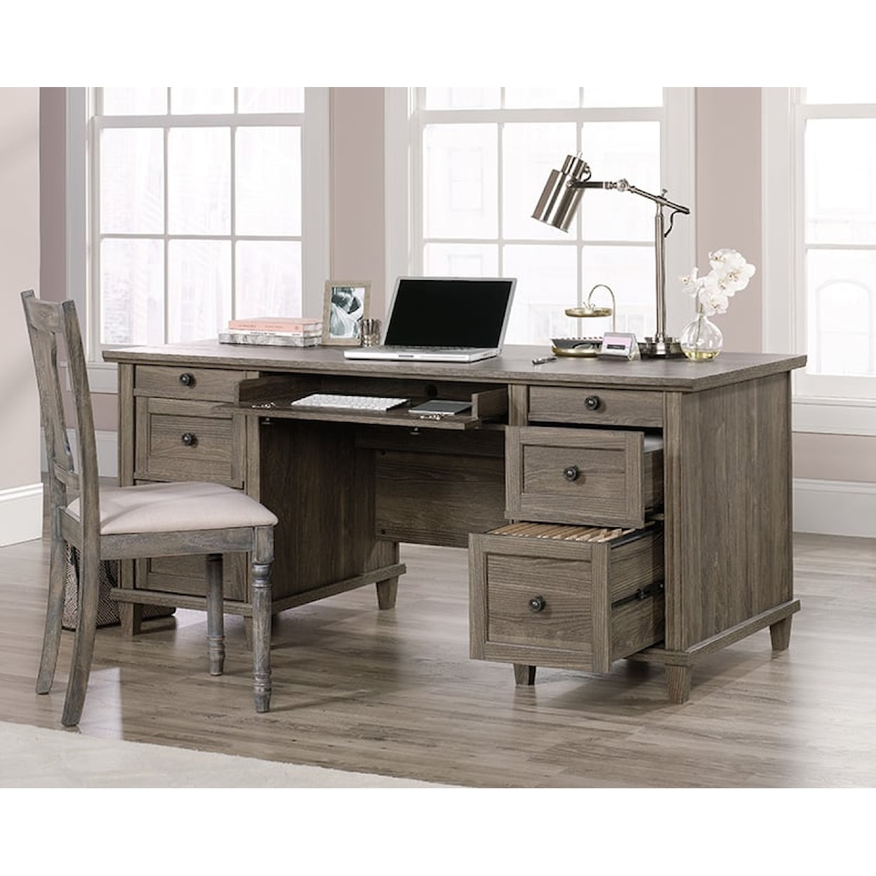 Sauder Hammond 7-Drawer Executive Desk