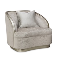Transitional Upholstered Chair with Plinth Base