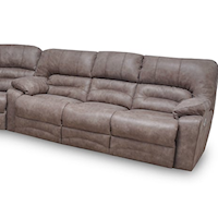 Casual Manual Reclining Sofa with Drop-Down Table and Lights