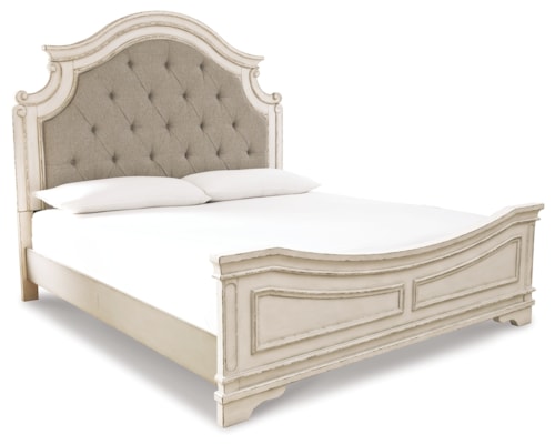 King Upholstered Panel Bed