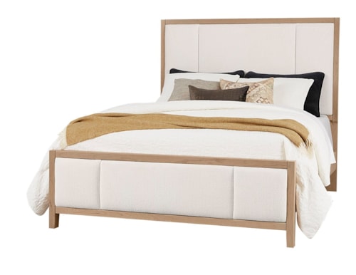 Transitional Queen Upholstered Panel Bed