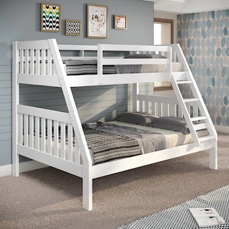 White Twin Full Misson Bunk