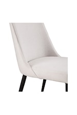 Moe's Home Collection Lula Contemporary Upholstered Cream White Dining Chair