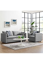 Modway Activate Activate Contemporary Grey Upholstered Armchair - Set of 2