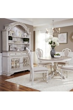 Liberty Furniture Magnolia Manor Traditional Hutch and Buffet with Built-in Lighting and Adjustable Shelves