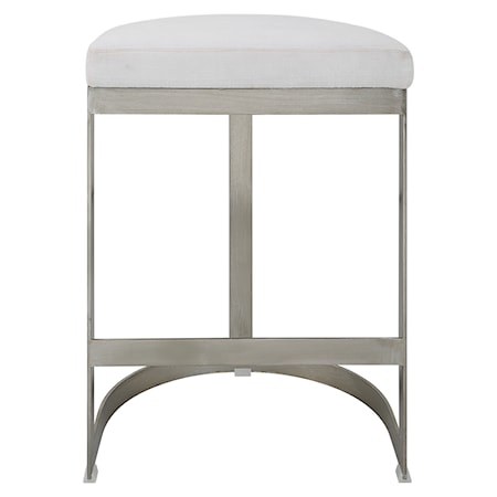 Ivanna Backless Silver Counter Stool