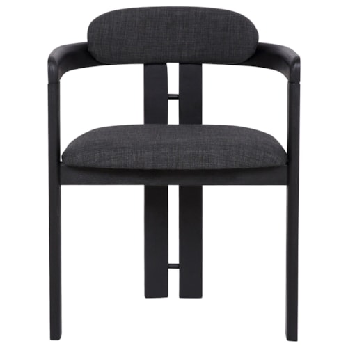 Modern Rustic Upholstered Barrel-Back Dining Chair