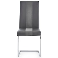 Contemporary Upholstered Dining Chair with Metal Base