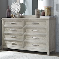 Contemporary 8-Drawer Dresser with Bottom Case Dust Proofing