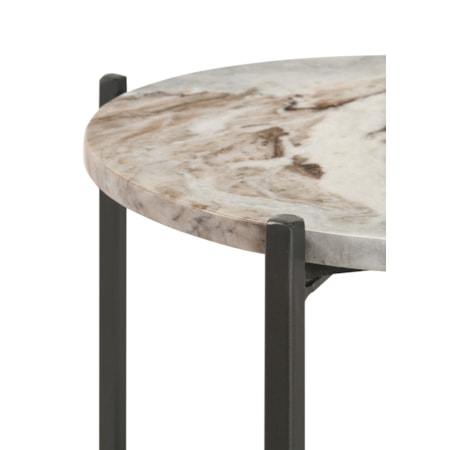 Noemie Marble Top Accent Side Table and