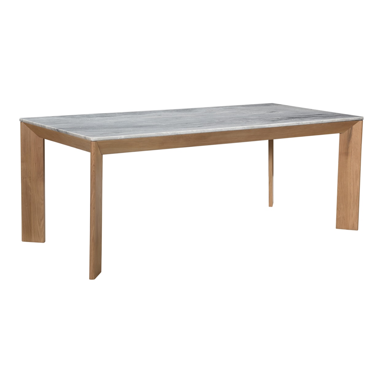 Moe's Home Collection Angle Large Solid Oak Grey-Top Marble Dining Table
