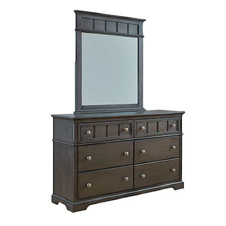 Dresser and Mirror Set