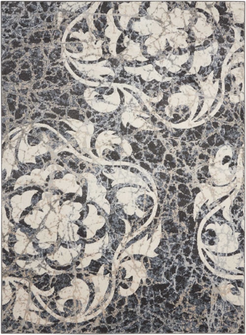 5'3" x 7'3" Ivory/Charcoal Rectangle Rug