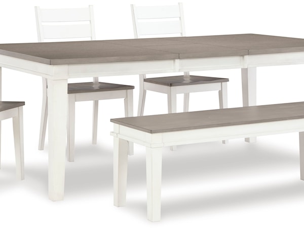 6-Piece Dining Table Set with Bench