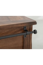 Towel rack doubles as push handle for easy use of casters