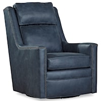 Transitional Swivel Chair with Padded Track Arms