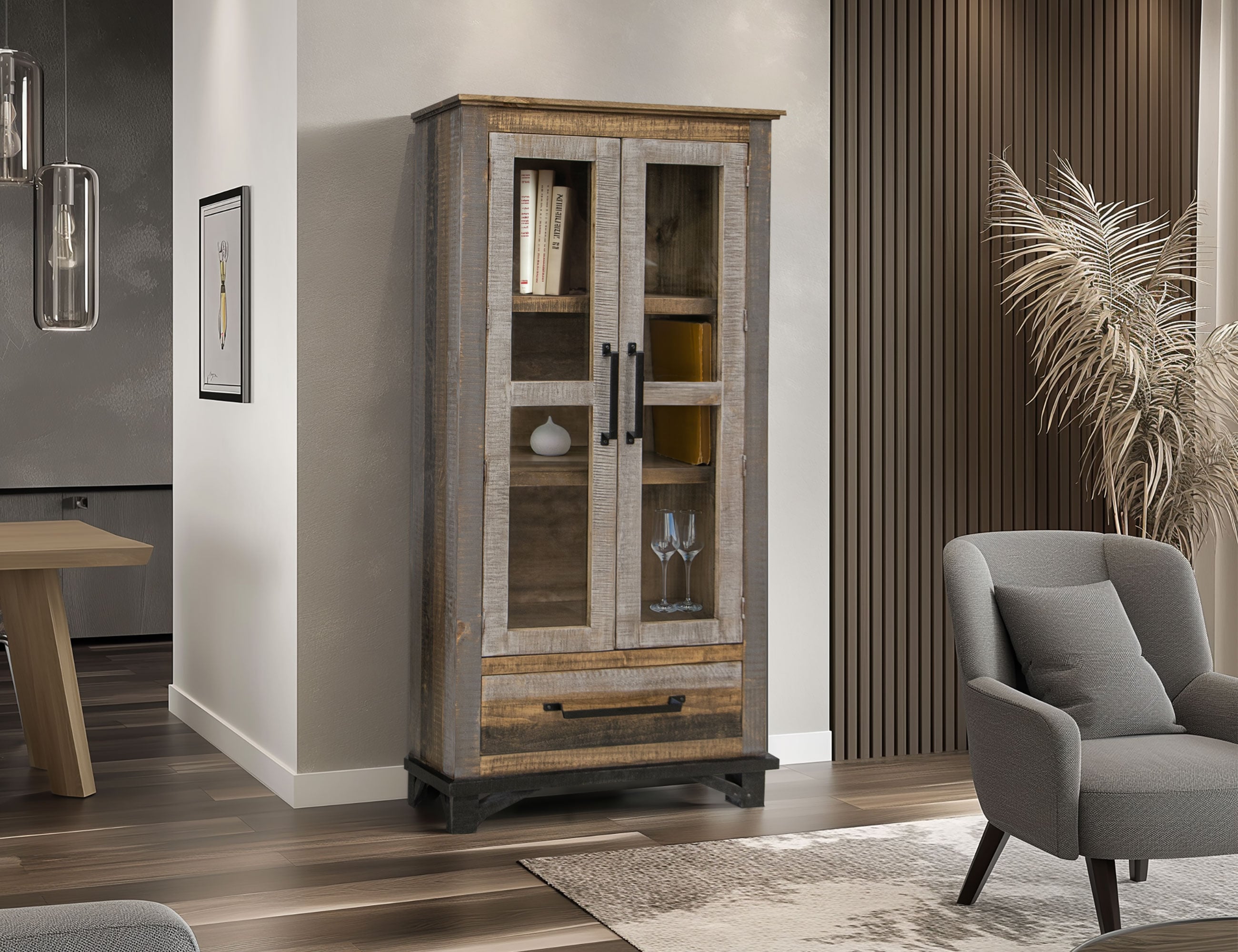 International Furniture Direct Loft Brown 2-Door Cabinet