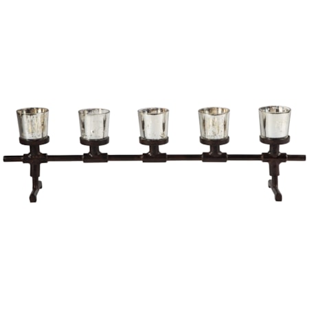 Diara Antique Gray Candle Holder