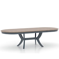 Transitional Customizable Two-Tone Oval Dining Table with Two Leaves