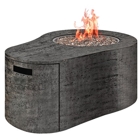 Modern Faux-Stone Fire Pit w/Lid