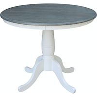 36'' Pedestal Table in Heather Gray / White