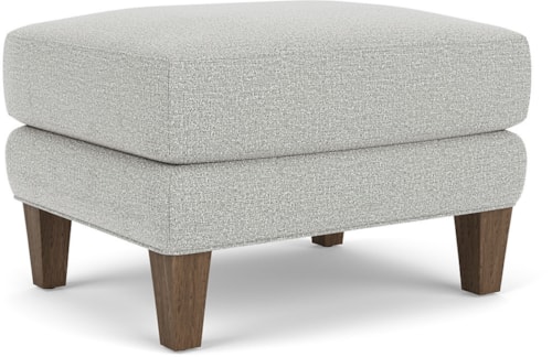 Transitional Ottoman with Tapered Block Legs