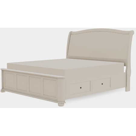 King Upholstered Bed Both Drawerside