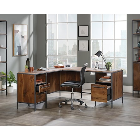 L-Shaped Desk with File Drawer