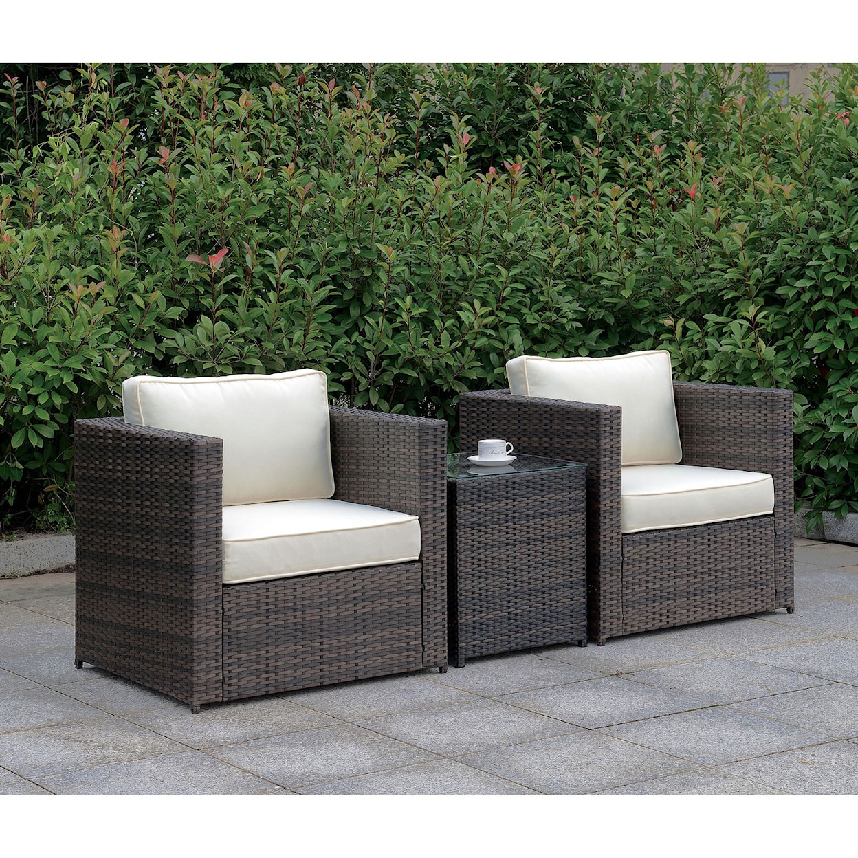 Furniture of America - FOA Ilona Outdoor Arm Chair and End Table Set