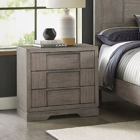 Contemporary 3-Drawer Nightstand with USB Port