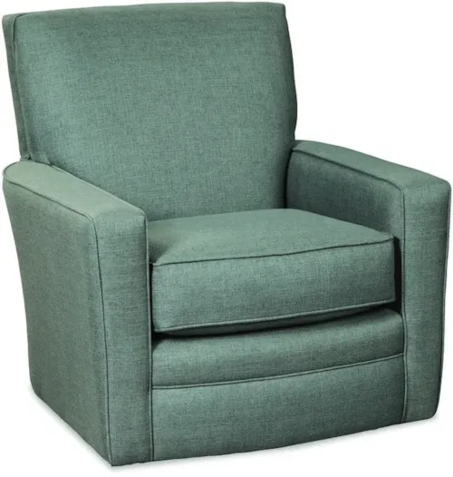 Contemporary Upholstered Swivel Chair with Track Arms