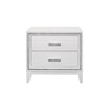 Global Furniture Lily White 2-Drawer Nightstand with Glitter Trim