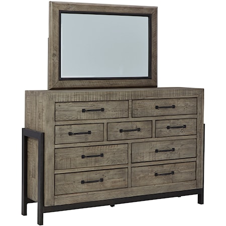 Dresser and Mirror Set