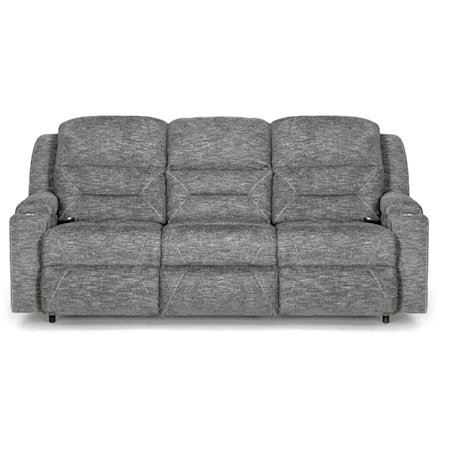 Casual Triple Power Reclining Sofa with Wireless Charging