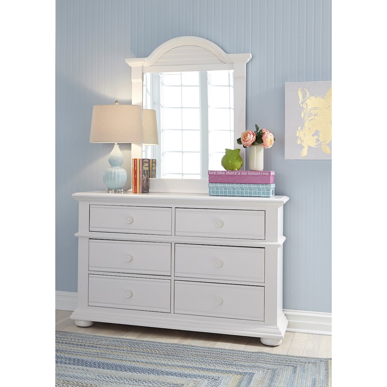 Liberty Furniture Summer House 6-Drawer Dresser & Mirror