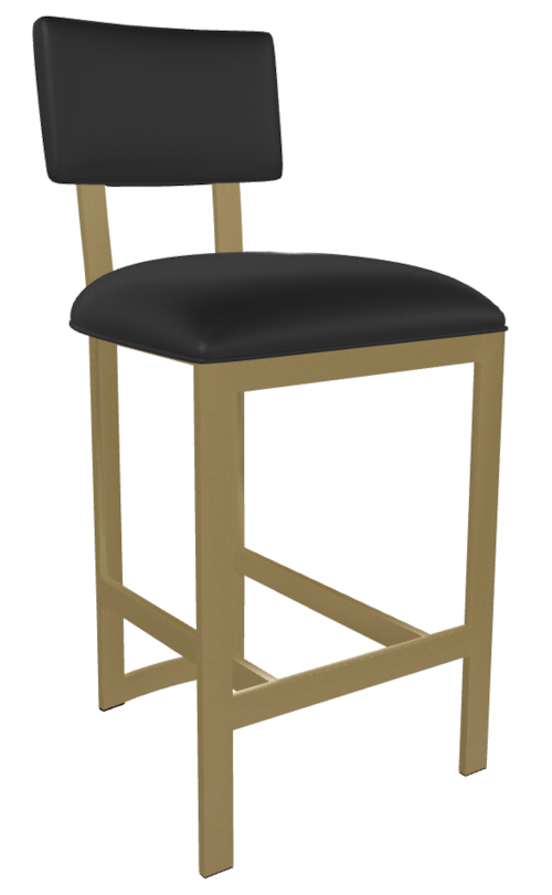 Nara Non-Swivel With Back Barstool With Welt