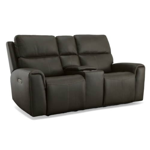 Power Reclining Loveseat with Console & Power Headrests