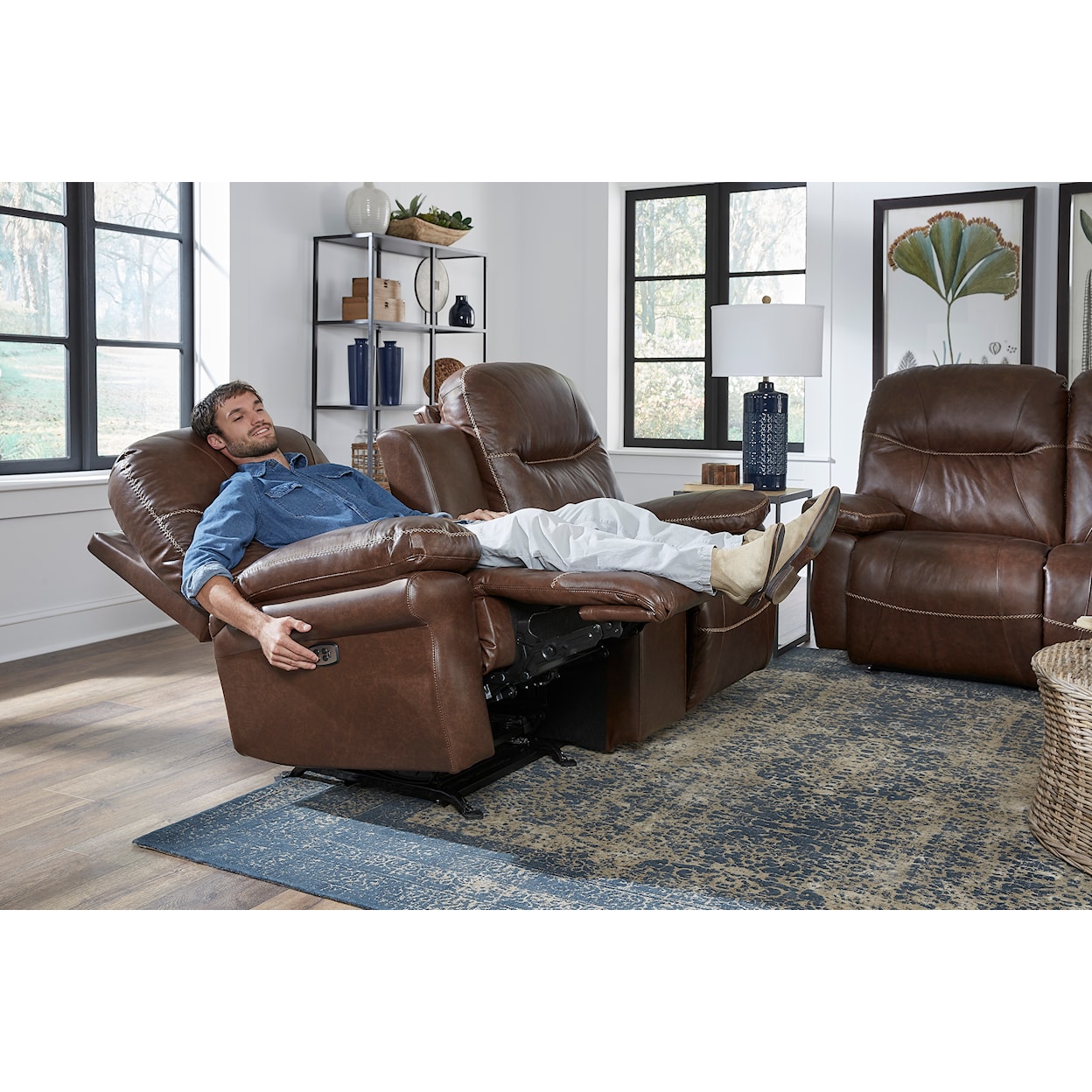 Best Home Furnishings Leya Power Space Saver Console Reclining Loveseat