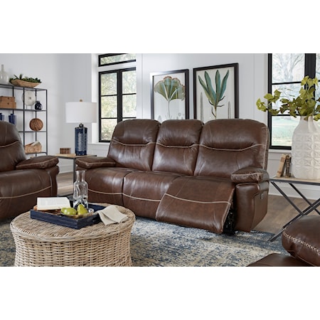 Leather Power Space Saver Reclining Sofa